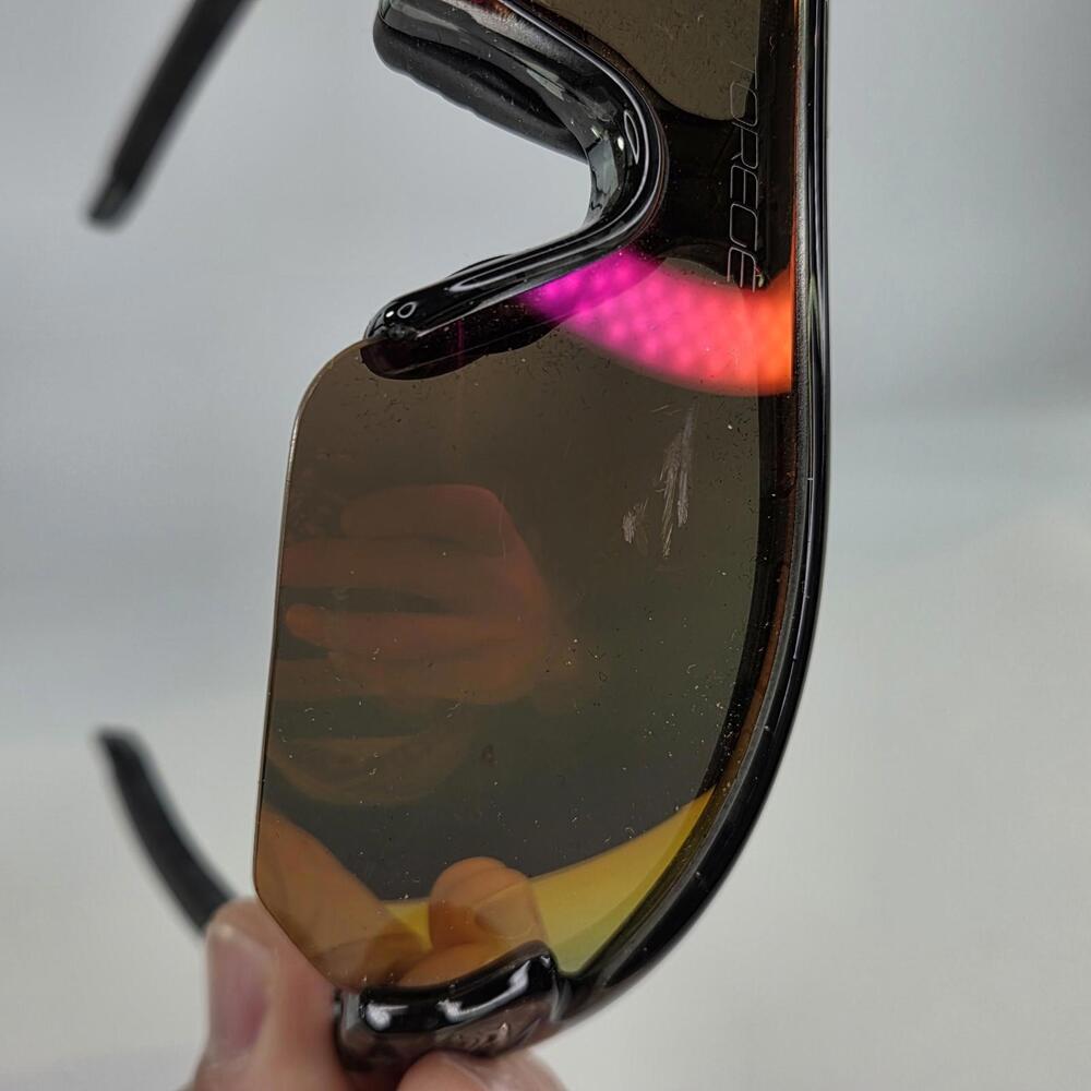 Torege Cycling Sunglasses Black Red Mirror Shield Case Wrap HalfRim - Picture 8 of 9